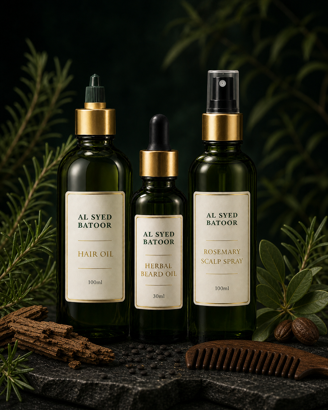 Al Syed Batool Men's Hair & Beard Grooming Bundle